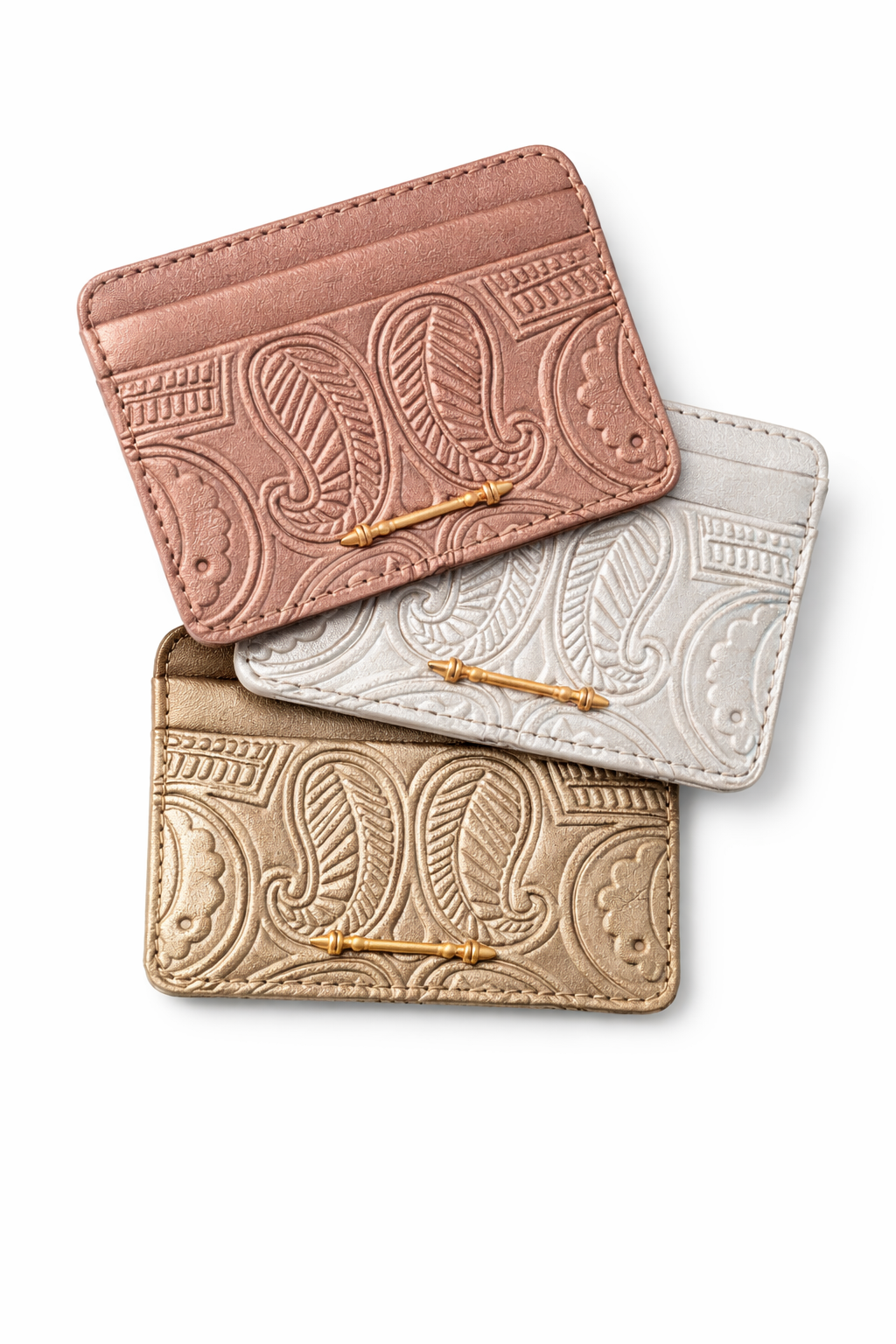 OKHTEIN Embossed Leather Card Holder – Luxury colors