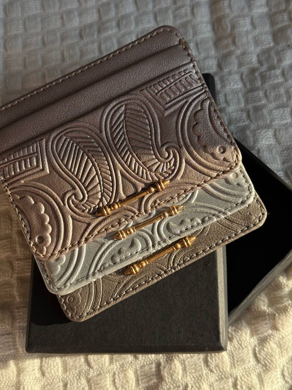 OKHTEIN Embossed Leather Card Holder – Luxury colors