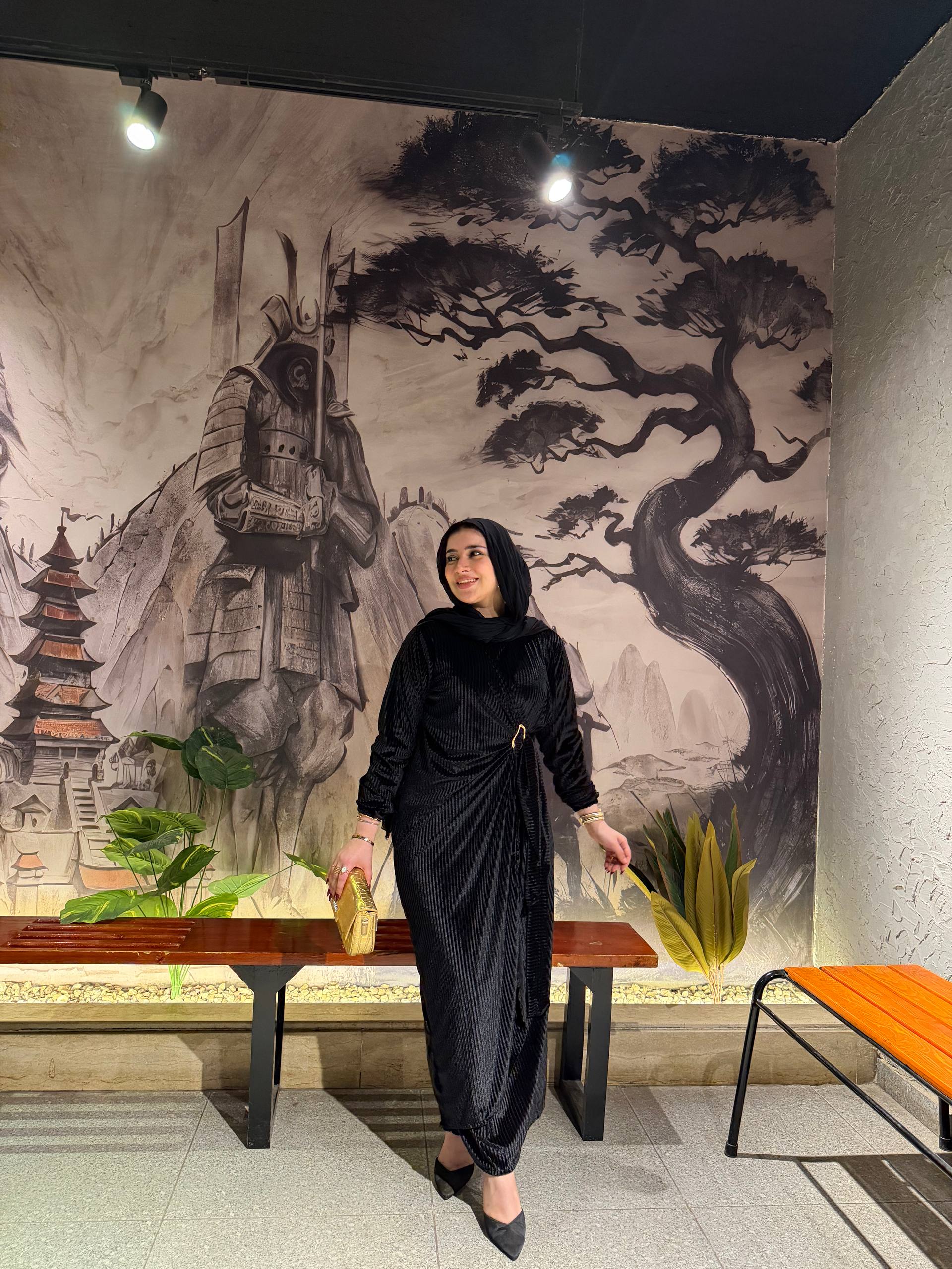 Golden Knot Velvet Dress