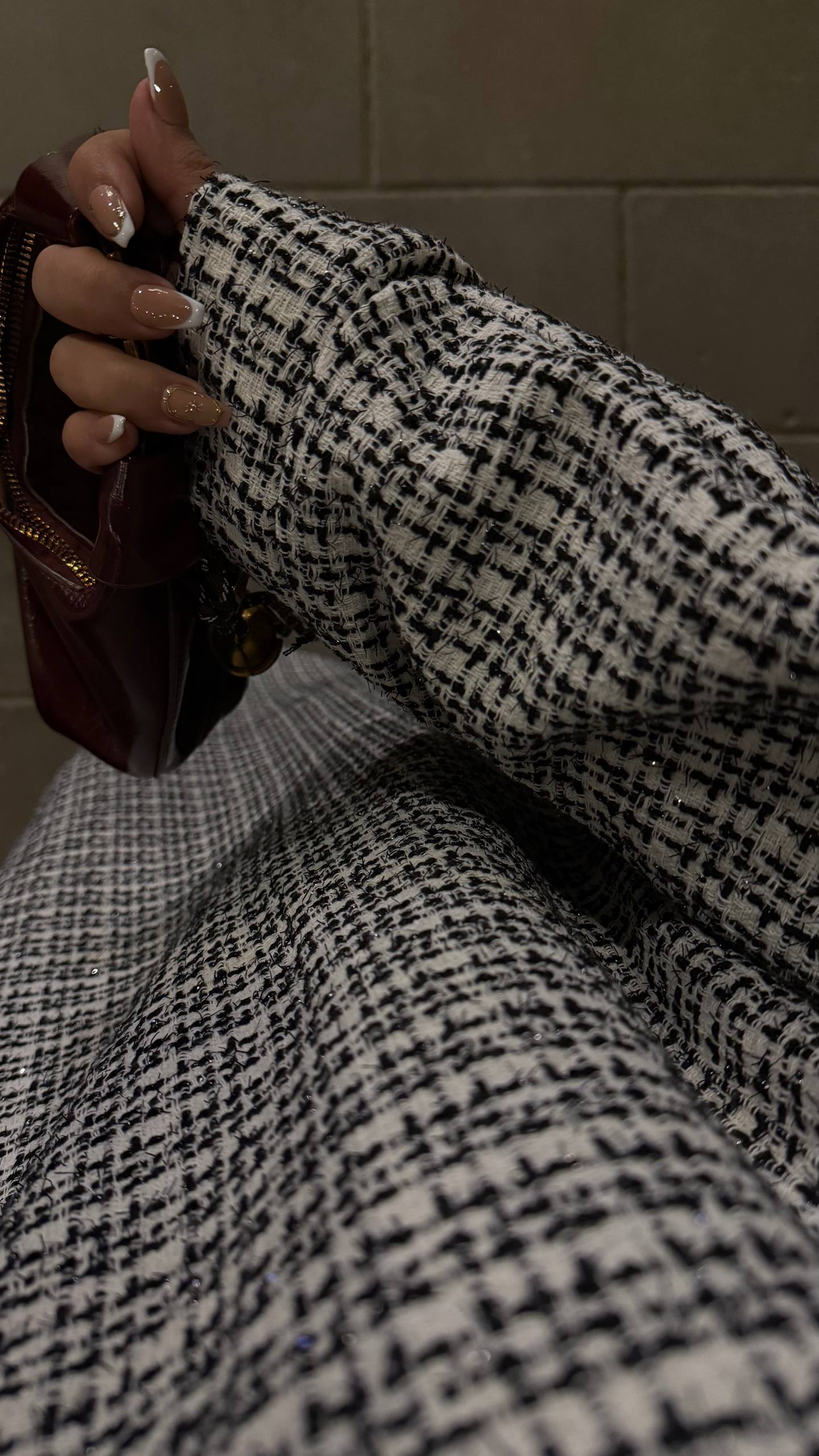 Lumière Check Wool Abaya