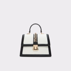 ALDO Hennahx Top Handle Bag – White/Black