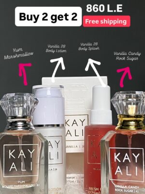 Buy 2 get 2 – Vanilla Candy 30ml + Yum Bojee Marshmallow 30ml Perfume+  free vanilla 28 body splash + free body lotion